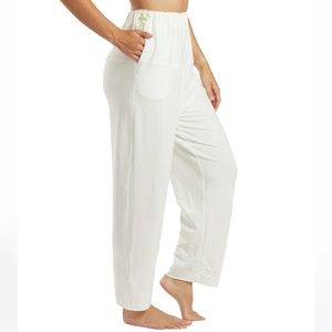 Free People Lounge Surfside Beach Cover Up Sweat Pants in White